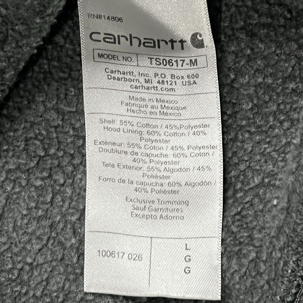 Carhartt RAIN DEFENDER 1/4 Zip Hoodie Men's Sz L Gray Heavyweight 100617 Faded - Picture 4 of 12